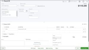 A picture showing how to void a check in QuickBooks Online.
