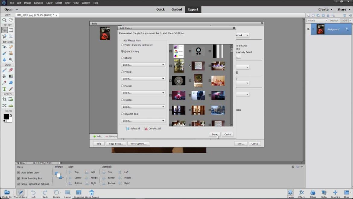 Print Images in Photoshop Elements- Instructions and Video