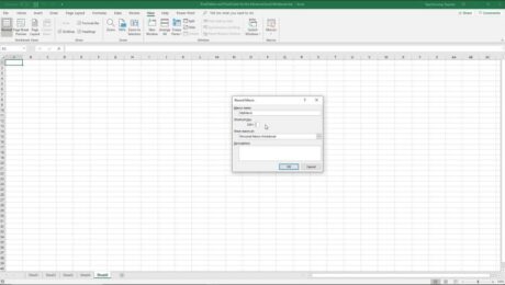 A picture that shows how to record a macro in Excel using the “Record Macro” dialog box.