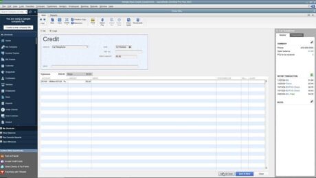 A picture showing how to enter vendor credits into QuickBooks Desktop Pro.