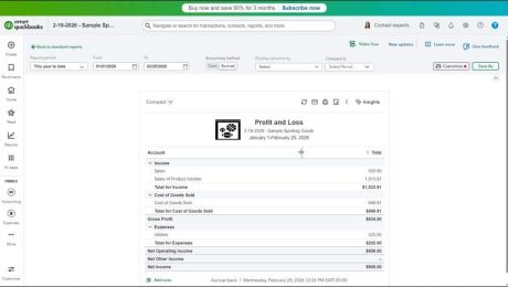 A picture showing how to resize report columns in QuickBooks Online.
