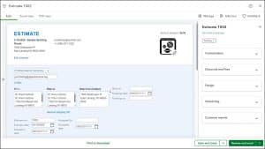 A picture showing how to check the customer and estimate information after you create an estimate in QuickBooks Online.