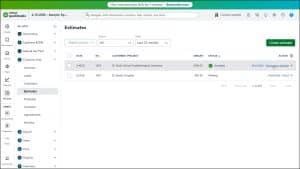 A picture showing how to invoice from an estimate in QuickBooks Online.