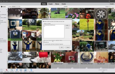 Watch Folders in Photoshop Elements - Instructions: A picture of the “Watch Folders” dialog box in Photoshop Elements.