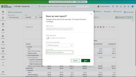 blog-3-4-2026-savecustomreportsinquickbooksonline A picture showing how to save custom reports in QuickBooks Online.