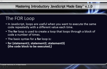 The FOR Loop in JavaScript- Tutorial: A picture from 