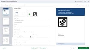 A picture showing how to customize management reports in QuickBooks Online.