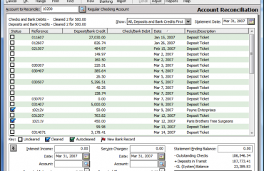 Account Reconciliation in Peachtree- Tutorial: A picture of the 