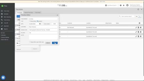 blog-4-21-2026-entertimeinquickbooksonline A picture showing how to enter time in QuickBooks Online via the QuickBooks Time program.