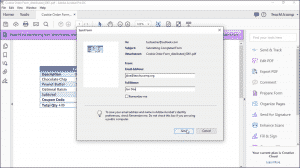 Respond to a Form Using Acrobat - Instructions: A picture of a user submitting a form using the “Send Form” dialog box in Acrobat.