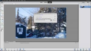 A picture showing how to remove a color cast from a photo in Photoshop Elements.