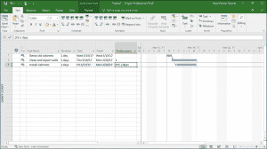 Set Task Lead and Lag Time in Project - Instructions: A picture of a user adding lead time to a task in Microsoft Project.