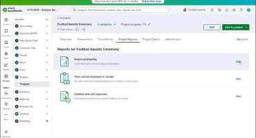 blog-4-8-2026-projectreportsinquickbooksonline A picture showing how to view the project reports in QuickBooks Online Plus.