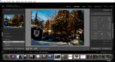 Change the Color Saturation in Lightroom Classic CC - Instructions: A picture of a user changing the color saturation of an image in Lightroom Classic CC by using the sliders at the bottom of the “Basic” panel in the Develop module.