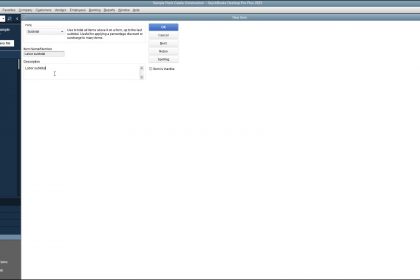 A picture showing how to create a subtotal item within QuickBooks Desktop Pro.
