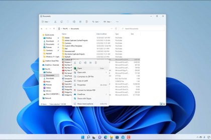 A picture showing how to open a file in Windows 11 using File Explorer.
