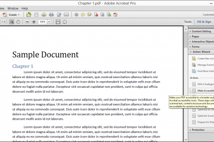 Use an Action in Acrobat XI Pro- Tutorial: A picture of the 