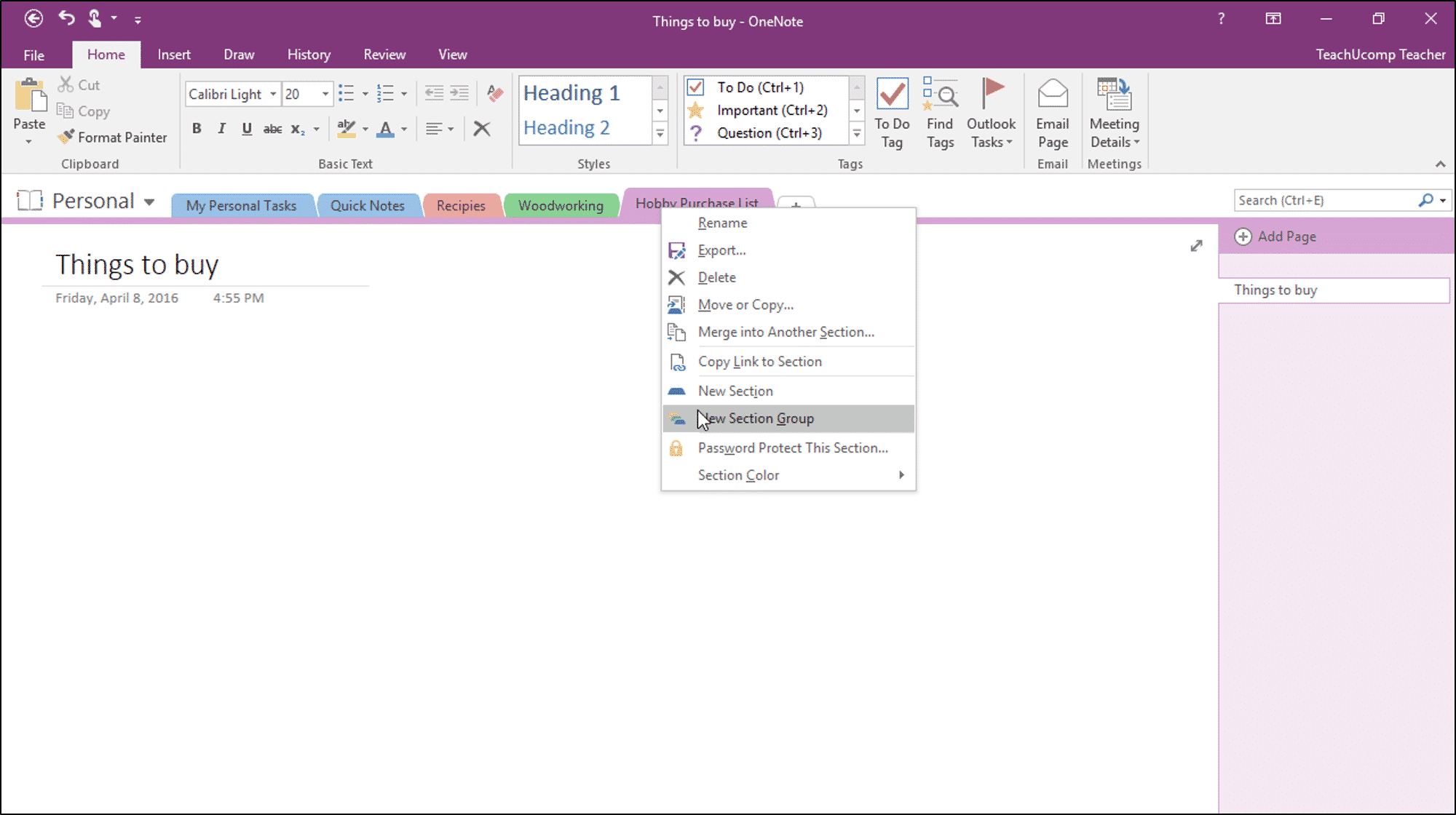 Rearrange section tabs and page tabs in onenote 2016 for mac free download