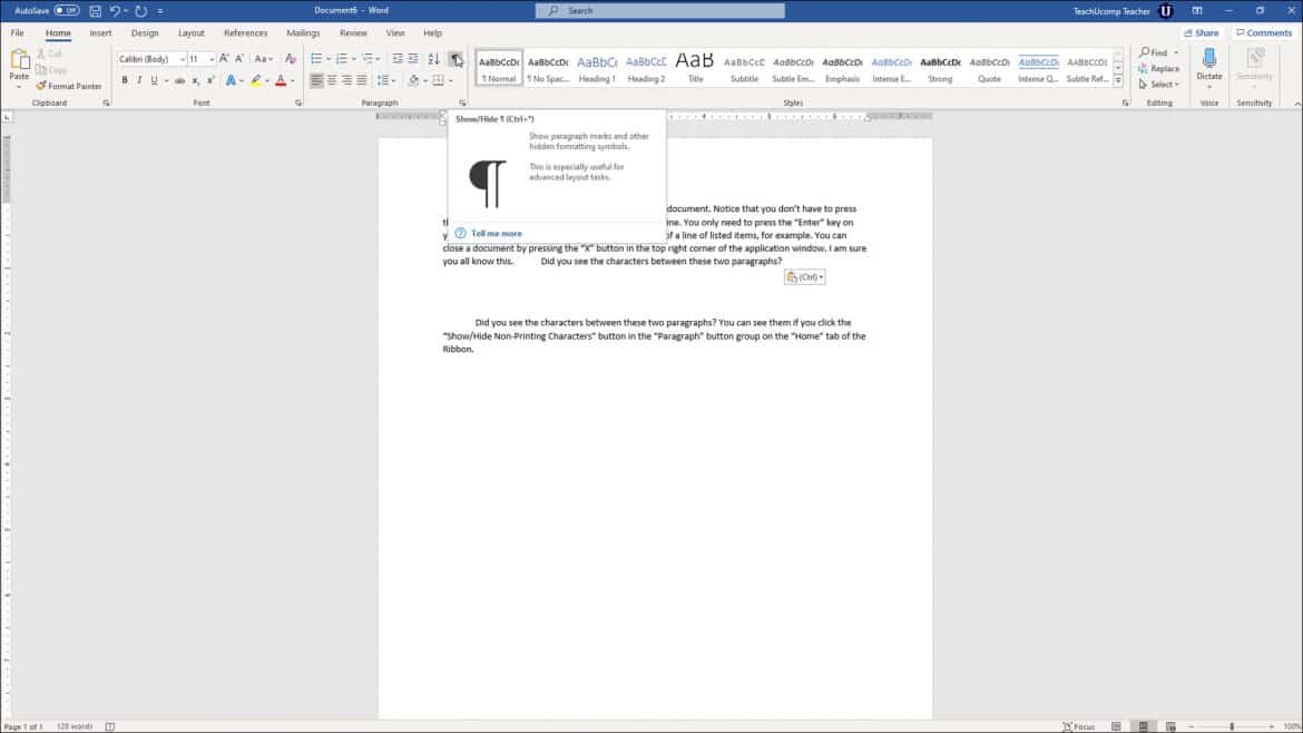 Show Non-Printing Characters in Word - Instructions and Video