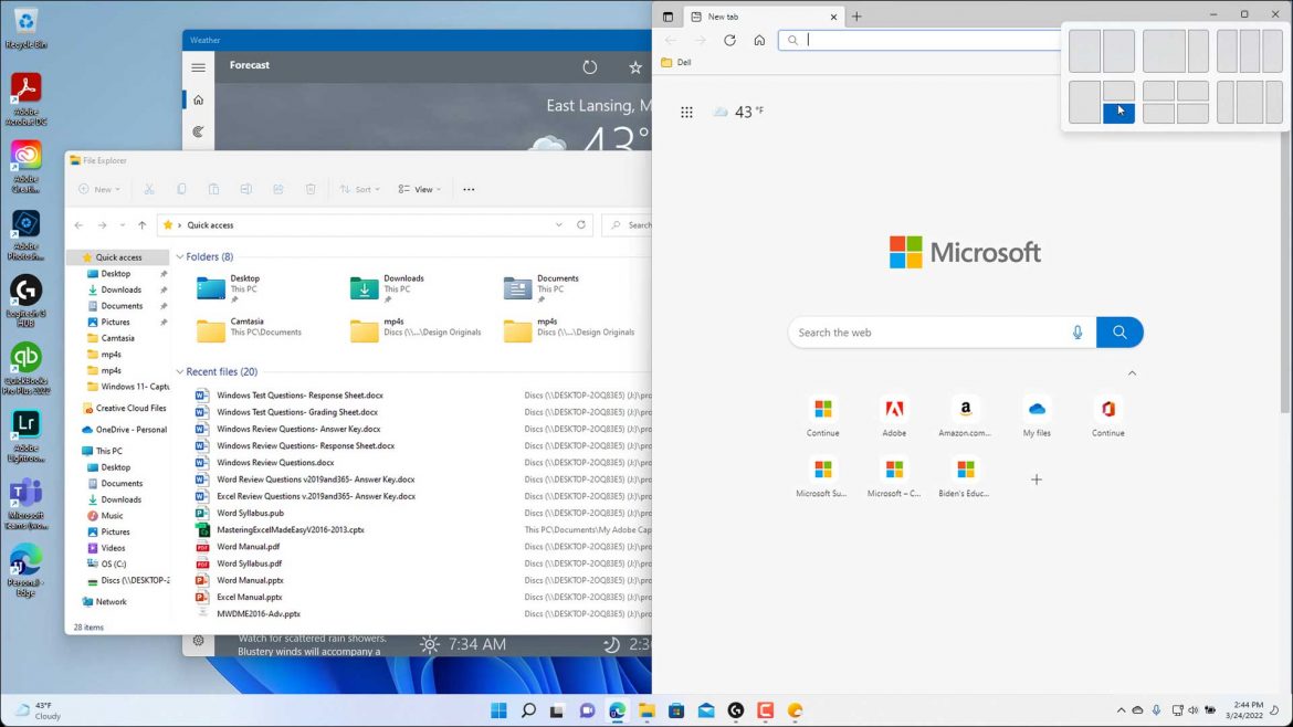 How to Use Snap Layouts in Windows 11 - Instructions - TeachUcomp, Inc.