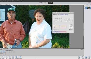 A picture showing how to adjust skin tone in Photoshop Elements.