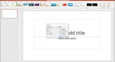 A picture showing how to change the size of slides in PowerPoint by using the “Slide Size” dialog box.