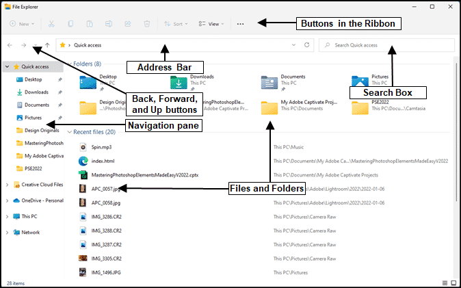 A picture of a window in File Explorer in Windows 11.