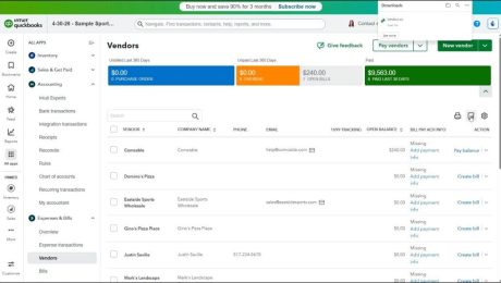 blog-6-11-2026-howtoexportreportandlistdatainquickbooksonline A picture showing how to export report and list data in QuickBooks Online by showing an example of exporting the Vendors list.