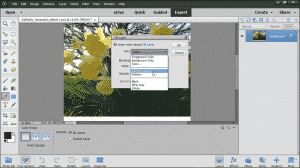 Apply Fills in Photoshop Elements - Instructions: A picture of the “Fill Layer” dialog box in Photoshop Elements.