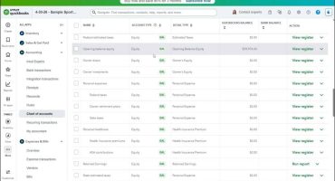 blog-6-2-2026-equityaccountsinquickbooksonline A picture of the equity accounts in QuickBooks Online that are created for a sole proprietorship.