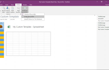The Notebook Recycle Bin in OneNote - Tutorial: A picture of a user emptying the notebook recycle bin in OneNote 2016.