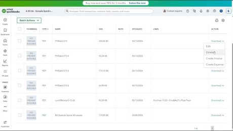 blog-6-23-2026-theattachmentslistinquickbooksonline A picture showing how to delete an attachment within the Attachments list in QuickBooks Online.