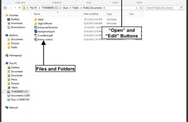 Open a File in Windows 8.1- Tutorial: A picture of files and folders, and the 