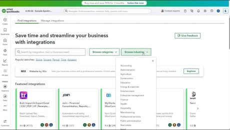 blog-6-29-2026-howtouseintegrationsinquickbooksonline A picture showing how to find integrations in QuickBooks Online by industry.