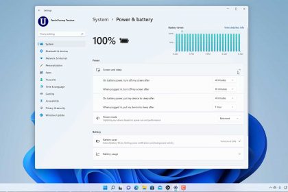 A picture of the Power and Battery settings in Windows 11.