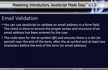 Email Validation Using JavaScript - Tutorial: A picture of the introductory text from the 