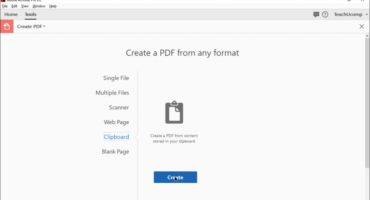 Create a PDF from Clipboard Content in Acrobat Pro DC - Instructions: A picture of a user creating a PDF from Clipboard content in Acrobat Pro DC.