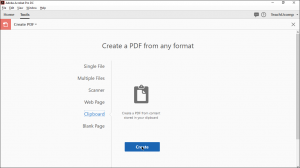 Create a PDF from Clipboard Content in Acrobat Pro DC - Instructions: A picture of a user creating a PDF from Clipboard content in Acrobat Pro DC.