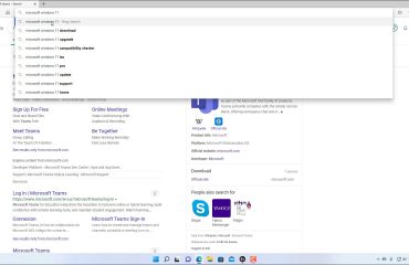 A picture showing how to use Microsoft Edge to search for web page results.