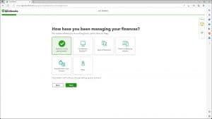 A picture of a user creating a new company file in QuickBooks Online.