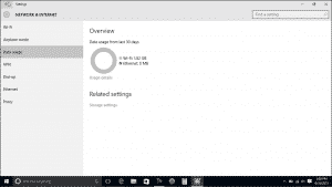 View Data Usage in Windows 10 - Tutorial: A picture of the "Data Usage" settings in Windows 10.