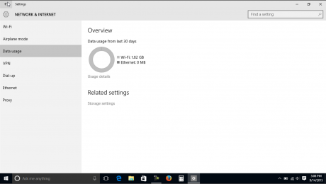 View Data Usage in Windows 10 - Tutorial: A picture of the 