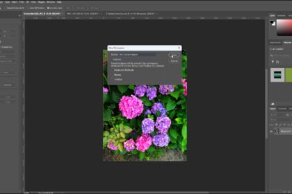 A picture showing how to use workspaces in Photoshop by saving a custom workspace.