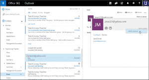 Create a Contact from Email in Outlook Web App- Tutorial: A picture of a user adding a new contact from an email within in Outlook Web App in Office 365.
