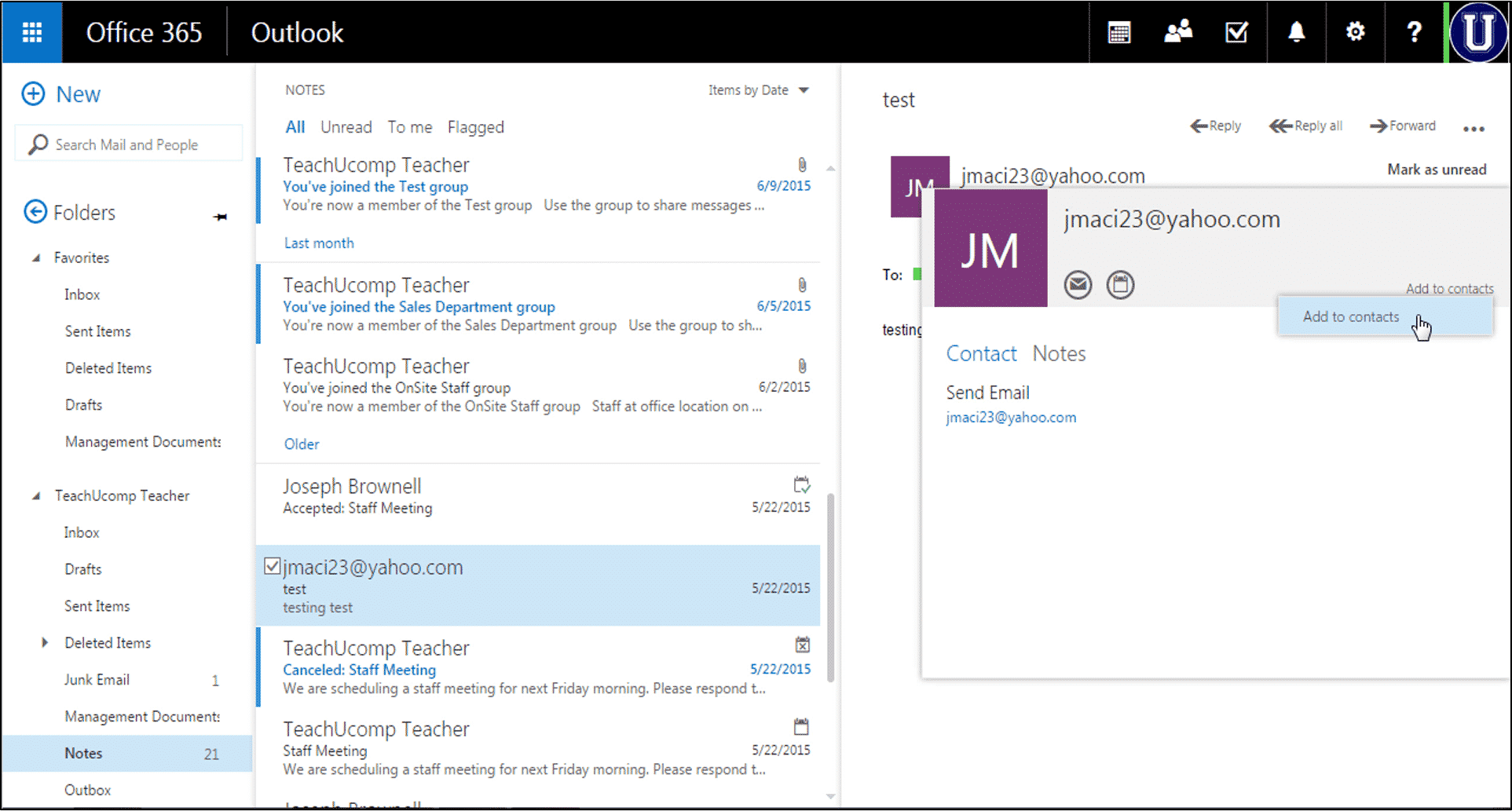 Create a Contact from Email in Outlook Web App Tutorial