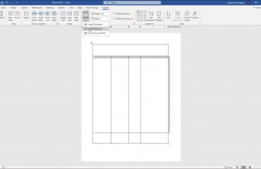Adjust Row Height and Column Width in Word Tables- Instructions: A picture of a table in Word being adjusted by using the “AutoFit” button in the “Layout” tab of the “Table Tools” contextual tab in the Ribbon of Word.