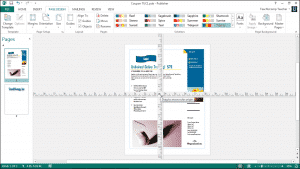 Use the Rulers in Publisher- Tutorial: A picture of a person using the rulers in Publisher 2013.