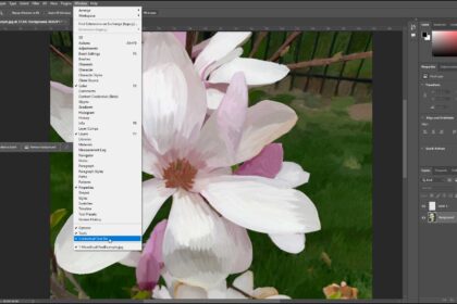 A picture showing how to hide the Contextual Task Bar in Photoshop.