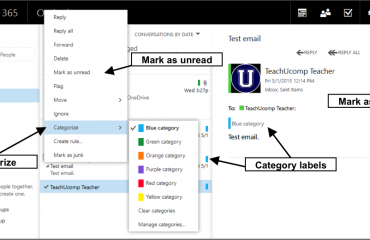 Mark Messages as Read or Unread in the Outlook Web App- Tutorial: A picture of the Inbox within Outlook Web App. The 