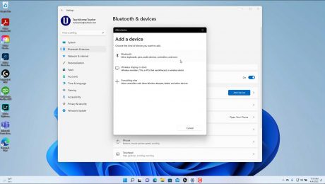 A picture showing how to add a device in Windows 11.